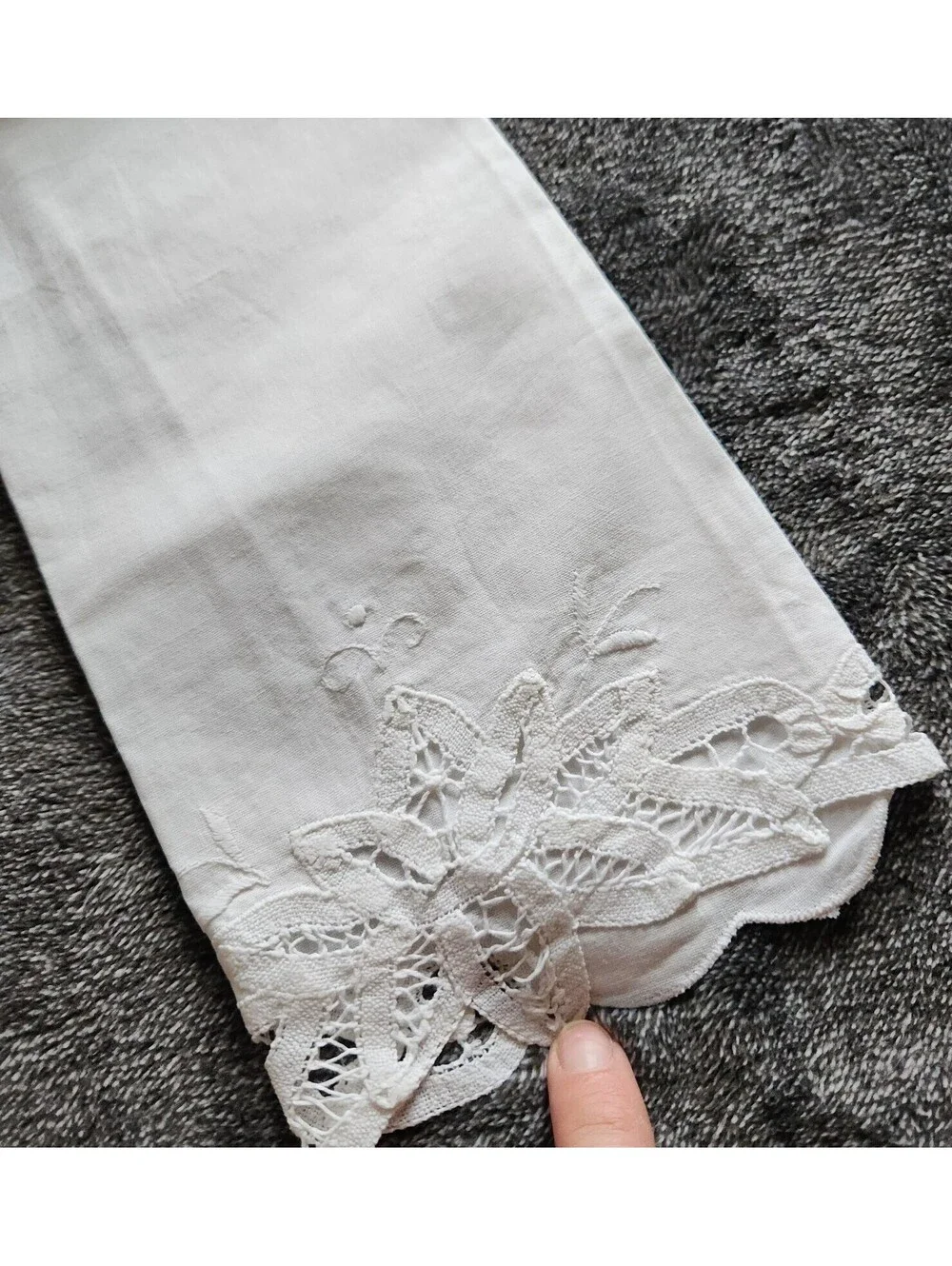 Vintage Lot Of 5 Tea Towel Doilies Lace Crochet White Coquettecore Cottagecore